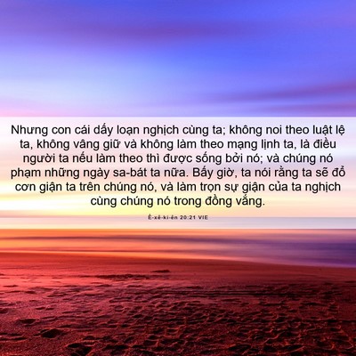 Picture 06 - Ê-xê-ki-ên 20:21 VIE - Nhưng con cái dấy loạn nghịch cùng ta; - Bible Verse Picture