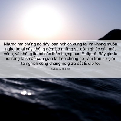Picture 06 - Ê-xê-ki-ên 20:8 VIE - Nhưng mà chúng nó dấy loạn nghịch cùng - Bible Verse Picture