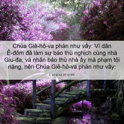 Picture 06 - Ê-xê-ki-ên 25:12 VIE - Chúa Giê-hô-va phán như vầy: Vì dân - Bible Verse Picture