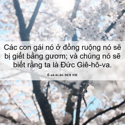 Picture 06 - Ê-xê-ki-ên 26:6 VIE - Các con gái nó ở đồng ruộng nó sẽ - Bible Verse Picture