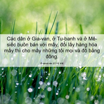 Picture 06 - Ê-xê-ki-ên 27:13 VIE - Các dân ở Gia-van, ở Tu-banh và ở - Bible Verse Picture