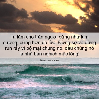 Picture 06 - Ê-xê-ki-ên 3:9 VIE - Ta làm cho trán ngươi cứng như kim - Bible Verse Picture