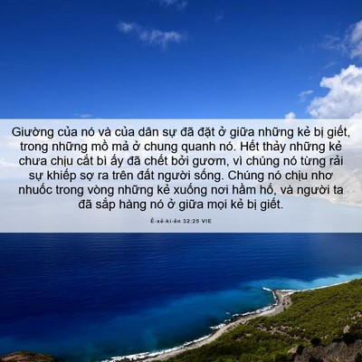 Picture 06 - Ê-xê-ki-ên 32:25 VIE - Giường của nó và của dân sự đã - Bible Verse Picture