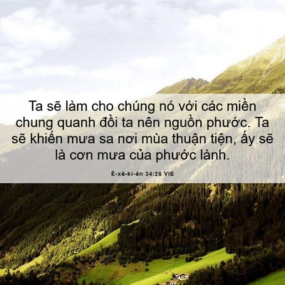 Picture 06 - Ê-xê-ki-ên 34:26 VIE - Ta sẽ làm cho chúng nó với các miền - Bible Verse Picture