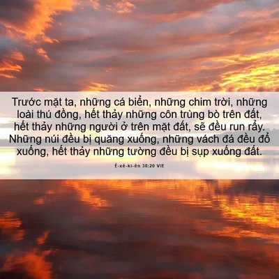 Picture 06 - Ê-xê-ki-ên 38:20 VIE - Trước mặt ta, những cá biển, những - Bible Verse Picture