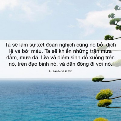 Picture 06 - Ê-xê-ki-ên 38:22 VIE - Ta sẽ làm sự xét đoán nghịch cùng nó - Bible Verse Picture