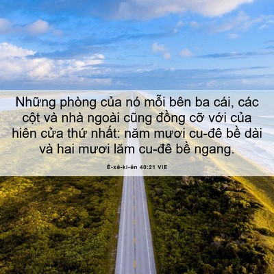 Picture 06 - Ê-xê-ki-ên 40:21 VIE - Những phòng của nó mỗi bên ba cái, các - Bible Verse Picture