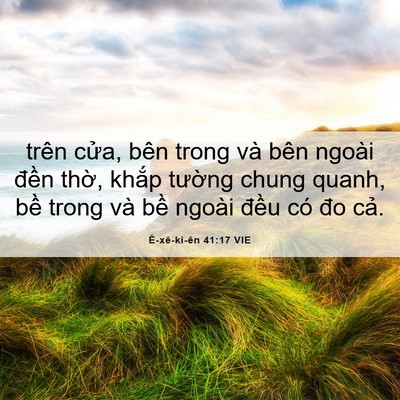 Picture 06 - Ê-xê-ki-ên 41:17 VIE - trên cửa, bên trong và bên ngoài đền - Bible Verse Picture