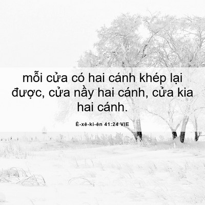Picture 06 - Ê-xê-ki-ên 41:24 VIE - mỗi cửa có hai cánh khép lại được, - Bible Verse Picture