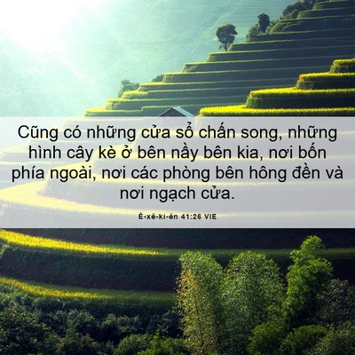 Picture 06 - Ê-xê-ki-ên 41:26 VIE - Cũng có những cửa sổ chấn song, những - Bible Verse Picture