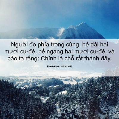 Picture 06 - Ê-xê-ki-ên 41:4 VIE - Người đo phía trong cùng, bề dài hai - Bible Verse Picture