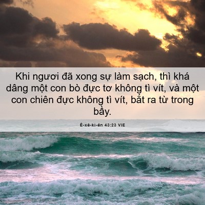 Picture 06 - Ê-xê-ki-ên 43:23 VIE - Khi ngươi đã xong sự làm sạch, thì khá - Bible Verse Picture