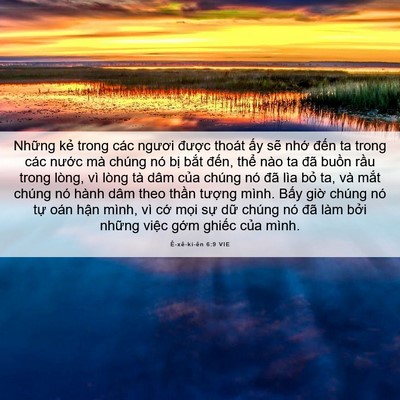 Picture 06 - Ê-xê-ki-ên 6:9 VIE - Những kẻ trong các ngươi được thoát - Bible Verse Picture