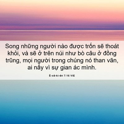 Picture 06 - Ê-xê-ki-ên 7:16 VIE - Song những người nào được trốn sẽ - Bible Verse Picture