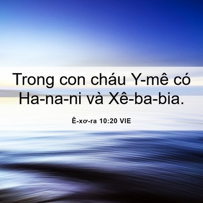 Picture 06 - Ê-xơ-ra 10:20 VIE - Trong con cháu Y-mê có Ha-na-ni và - Bible Verse Picture
