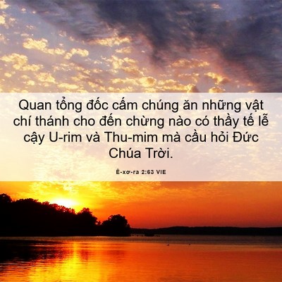 Picture 06 - Ê-xơ-ra 2:63 VIE - Quan tổng đốc cấm chúng ăn những vật - Bible Verse Picture