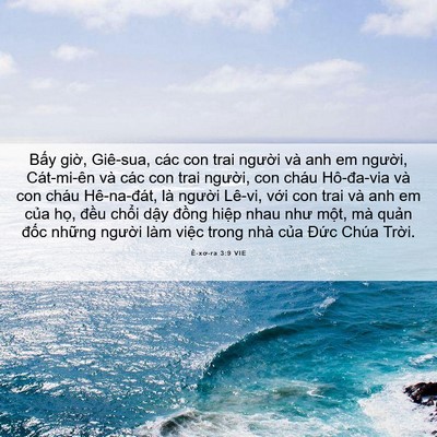 Picture 06 - Ê-xơ-ra 3:9 VIE - Bấy giờ, Giê-sua, các con trai người và - Bible Verse Picture