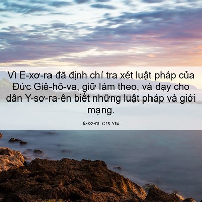 Picture 06 - Ê-xơ-ra 7:10 VIE - Vì E-xơ-ra đã định chí tra xét luật - Bible Verse Picture