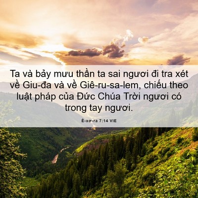 Picture 06 - Ê-xơ-ra 7:14 VIE - Ta và bảy mưu thần ta sai ngươi đi tra - Bible Verse Picture