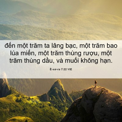 Picture 06 - Ê-xơ-ra 7:22 VIE - đến một trăm ta lâng bạc, một trăm - Bible Verse Picture
