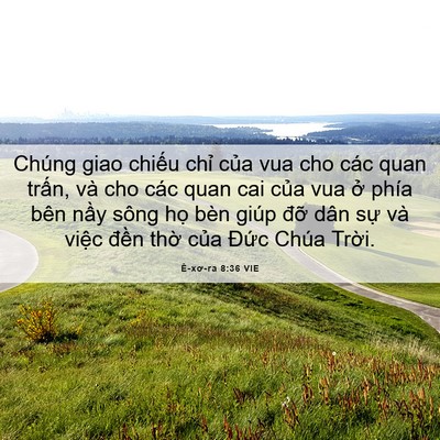 Picture 06 - Ê-xơ-ra 8:36 VIE - Chúng giao chiếu chỉ của vua cho các quan - Bible Verse Picture