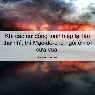 Picture 06 - Ê-xơ-tê 2:19 VIE - Khi các nữ đồng trinh hiệp lại lần - Bible Verse Picture