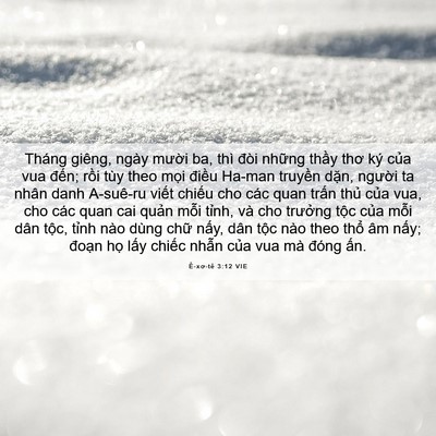 Picture 06 - Ê-xơ-tê 3:12 VIE - Tháng giêng, ngày mười ba, thì đòi - Bible Verse Picture
