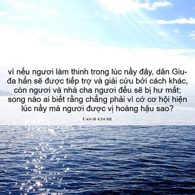 Picture 06 - Ê-xơ-tê 4:14 VIE - vì nếu ngươi làm thinh trong lúc nầy - Bible Verse Picture