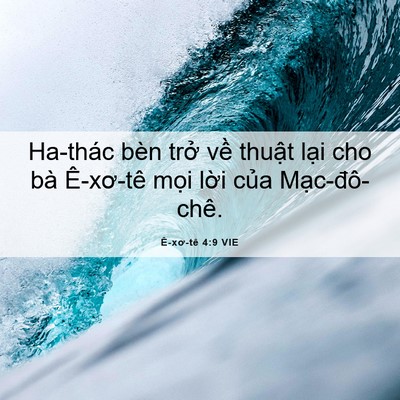Picture 06 - Ê-xơ-tê 4:9 VIE - Ha-thác bèn trở về thuật lại cho bà - Bible Verse Picture