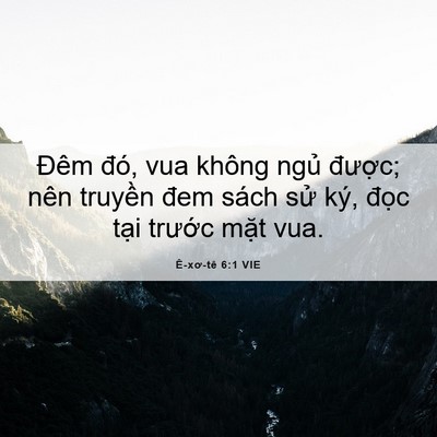 Picture 06 - Ê-xơ-tê 6:1 VIE - Đêm đó, vua không ngủ được; nên - Bible Verse Picture
