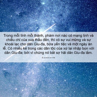 Picture 06 - Ê-xơ-tê 8:17 VIE - Trong mỗi tỉnh mỗi thành, phàm nơi nào - Bible Verse Picture