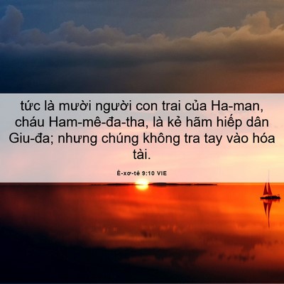 Picture 06 - Ê-xơ-tê 9:10 VIE - tức là mười người con trai của Ha-man, - Bible Verse Picture