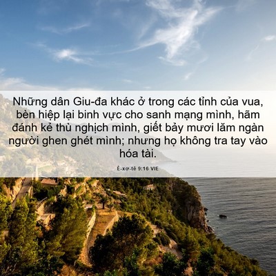 Picture 06 - Ê-xơ-tê 9:16 VIE - Những dân Giu-đa khác ở trong các tỉnh - Bible Verse Picture