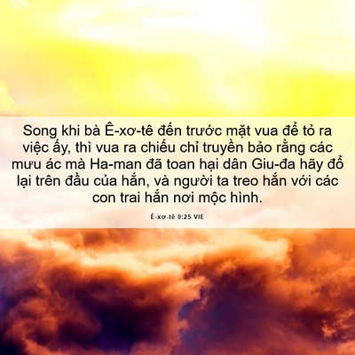 Picture 06 - Ê-xơ-tê 9:25 VIE - Song khi bà Ê-xơ-tê đến trước mặt vua - Bible Verse Picture