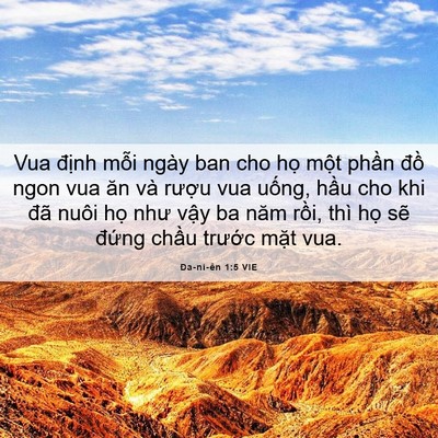 Picture 06 - Ða-ni-ên 1:5 VIE - Vua định mỗi ngày ban cho họ một phần - Bible Verse Picture