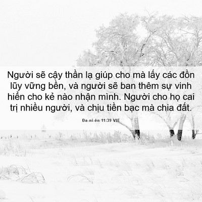 Picture 06 - Ða-ni-ên 11:39 VIE - Người sẽ cậy thần lạ giúp cho mà - Bible Verse Picture