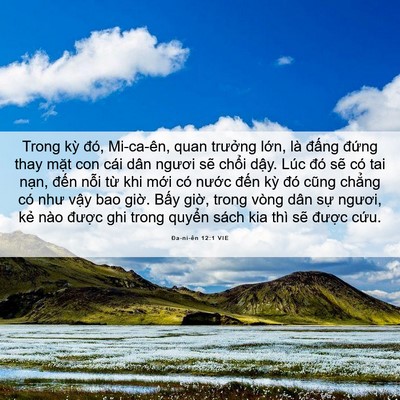 Picture 06 - Ða-ni-ên 12:1 VIE - Trong kỳ đó, Mi-ca-ên, quan trưởng lớn, - Bible Verse Picture