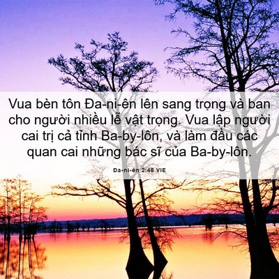Picture 06 - Ða-ni-ên 2:48 VIE - Vua bèn tôn Đa-ni-ên lên sang trọng và - Bible Verse Picture