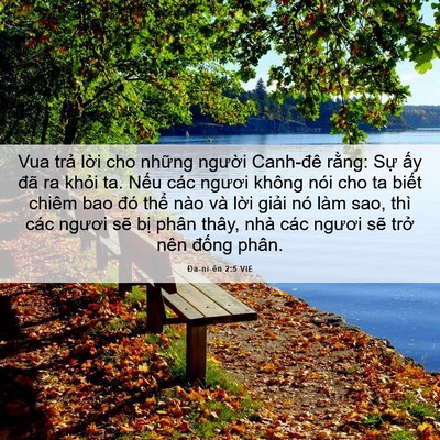 Picture 06 - Ða-ni-ên 2:5 VIE - Vua trả lời cho những người Canh-đê - Bible Verse Picture