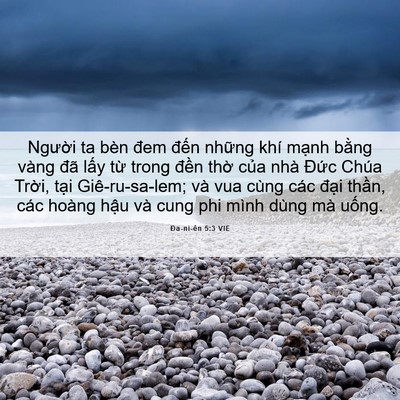 Picture 06 - Ða-ni-ên 5:3 VIE - Người ta bèn đem đến những khí mạnh - Bible Verse Picture