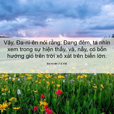Picture 06 - Ða-ni-ên 7:2 VIE - Vậy, Đa-ni-ên nói rằng: Đang đêm, ta - Bible Verse Picture