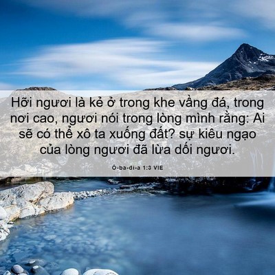 Picture 06 - Ô-ba-đi-a 1:3 VIE - Hỡi ngươi là kẻ ở trong khe vầng đá, - Bible Verse Picture