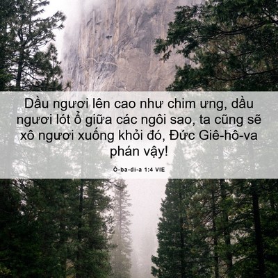 Picture 06 - Ô-ba-đi-a 1:4 VIE - Dầu ngươi lên cao như chim ưng, dầu - Bible Verse Picture