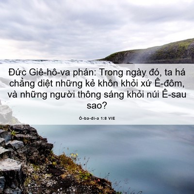 Picture 06 - Ô-ba-đi-a 1:8 VIE - Đức Giê-hô-va phán: Trong ngày đó, ta - Bible Verse Picture