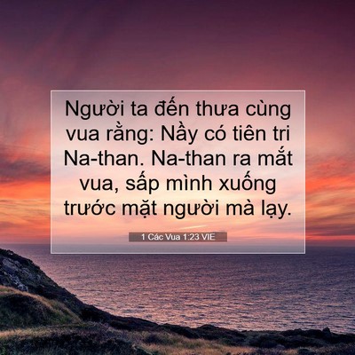 Picture 07 - 1 Các Vua 1:23 VIE - Người ta đến thưa cùng vua rằng: Nầy - Bible Verse Picture