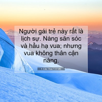 Picture 07 - 1 Các Vua 1:4 VIE - Người gái trẻ này rất là lịch sự. - Bible Verse Picture