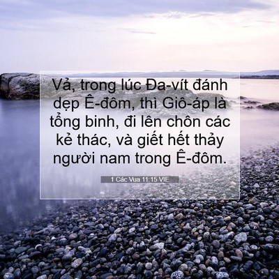 Picture 07 - 1 Các Vua 11:15 VIE - Vả, trong lúc Đa-vít đánh dẹp Ê-đôm, - Bible Verse Picture