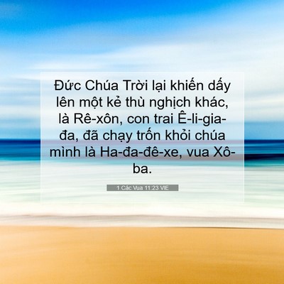 Picture 07 - 1 Các Vua 11:23 VIE - Đức Chúa Trời lại khiến dấy lên - Bible Verse Picture