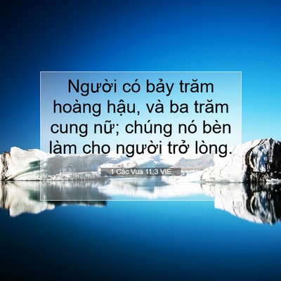 Picture 07 - 1 Các Vua 11:3 VIE - Người có bảy trăm hoàng hậu, và ba - Bible Verse Picture