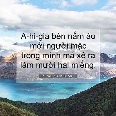 Picture 07 - 1 Các Vua 11:30 VIE - A-hi-gia bèn nắm áo mới người mặc - Bible Verse Picture